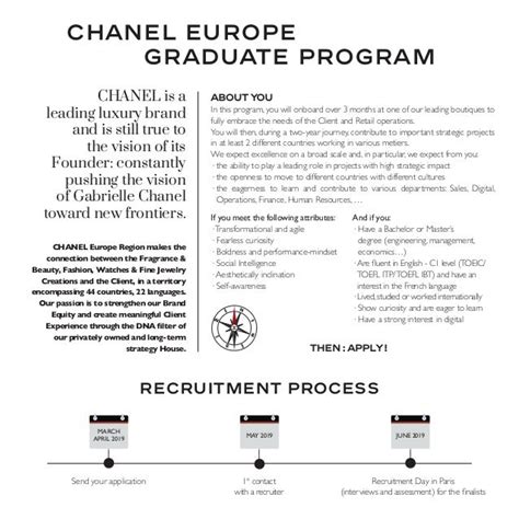 chanel europe graduate program 2019|Chanel masters programs.